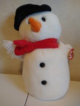Ty Beanie Buddies&#39;  SNOWBALL The Snowman with Red Scarf And Black Hat - £19.61 GBP