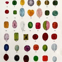 Precious And Semi-Precious Gem Stones Chart 1940s Lithograph Print Art DWT7 - £31.89 GBP