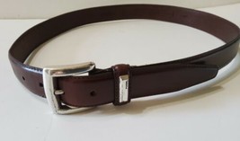 Fossil Genuine Leather Belt Brown Silver Buckle Mens 5 Hole 40&#39;&#39; x 1.25&#39;&#39; - £18.21 GBP