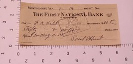 Vintage First National Bank Check April 14 1955  - £3.88 GBP