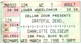 Vintage Grateful Dead Ticket Stub March 22 1995 Charlotte North Carolina - $43.25