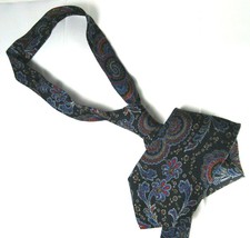 Tie Chatsworth Tie Rack Silk Italy Black Paisley Blue Red Gold Classic Pre-tied - £8.86 GBP