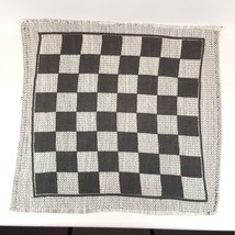 Jumbo Checkers Floor Board Game Rug Black White Woven Yarn - $6.92
