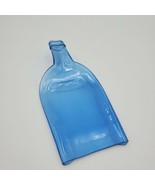 Melted Bright Blue Art Glass Wine Bottle Cheese Serving Plate Tray Spoon... - $25.79 CAD