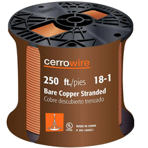 250 Ft. 18-Gauge Stranded SD Bare Copper Grounding Wire - $24.46