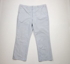 Vintage 90s Streetwear Mens 46x32 Striped Seersucker Wide Leg Chino Pants Blue - £54.55 GBP