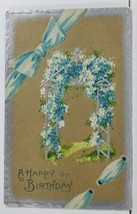 Happy Birthday Embossed with Silver Accents c1915 Postcard L20 - £3.10 GBP