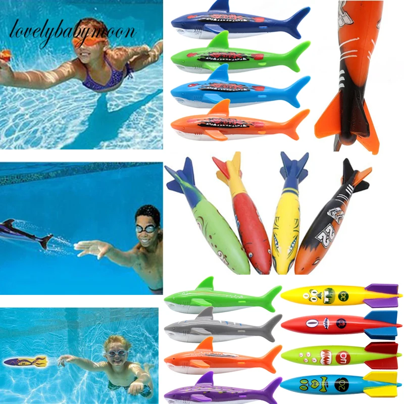 Torpedo Rocket Throwing Toy Swimming Pool Diving Games Children Underwater - £12.41 GBP