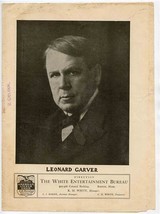 Leonard Garver Dramatic Speaker Advertising Brochure 1910&#39;s - £14.24 GBP