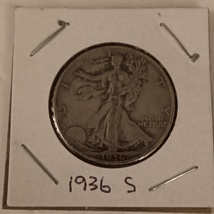 1936 S Walking Liberty Half Dollar Very Good + Condition US Mint San Fra... - $24.99