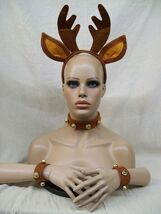 Pin up Reindeer Costume Set Rudolph Christmas Play Antlers Headband Jing... - $15.13 CAD