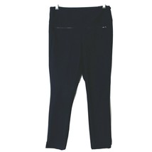 Athleta Stellar Crop Women&#39;s Medium Raw Hem Front Zip Pocket Leggings Black - £42.52 GBP