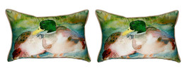Pair of Betsy Drake Mallards Small Pillows 11 Inch X 14 Inch - £55.38 GBP