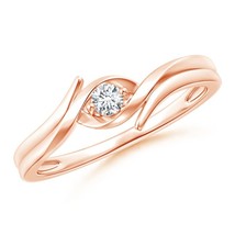 ANGARA Lab-Grown Ct 0.08 Solitaire Round Diamond Ring in 14K Solid Gold - £449.60 GBP