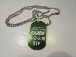 TOY GI JOE NAME TAG PRESENTED BY DISPOSABLE HEROES 4/9/2011 METAL W/CHAIN - £2.14 GBP