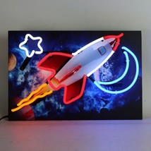 Junior Rocket Outer Space Home Décor Light Neon Sign 18&quot;x12&quot; - £183.80 GBP