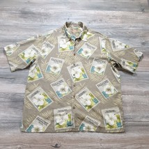 Caribbean Pineapple Mens XL Tall Short Sleeve Shirt Vacation Casual Floral Silk - £14.05 GBP
