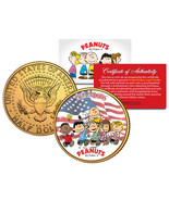 PEANUTS * Americana * CHARLIE BROWN Snoopy JFK Half Dollar Coin 24K Gold... - £8.18 GBP
