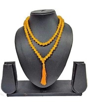 108 Healing Gemstone Yellow Onyx Mala Prayer Beads Stretch Bracelet Necklace - £23.73 GBP