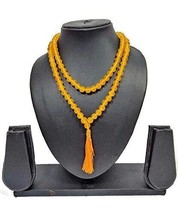 108 Healing Gemstone Yellow Onyx Mala Prayer Beads Stretch Bracelet Neck... - $29.69