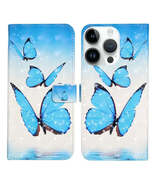 Oil Embossed Leather Phone Case for iPhone 15 Pro Max, 3D Butterflies - £18.04 GBP