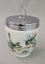 Royal Worcester Porcelain Egg Coddler Jelly Jam Jar Lid Birds Wren England - £13.86 GBP