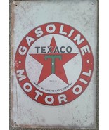 Texaco ~ Gasoline Motor Oil ~ Metal Sign ~ 8&quot; x 11.75&quot; ~ Made By The Tex... - £17.64 GBP