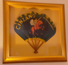 Vintage Framed Cinzano Advertising Fan Le Meilleur Aperitif Cappiello 19... - $575.00