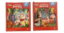 Sock Jungle Sock Monkey Lot Of Two  48 Piece Jigsaw Puzzle Complete - £8.86 GBP