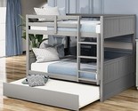 Merax Full Over Full Bunk Bed with Trundle,Wooden Trundle Bed Frame with... - $1,056.99