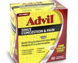 Advil Sinus Congestion &amp; Pain Non-Drowsy Coated Tablets 200 mg 50 Packs ... - £27.96 GBP