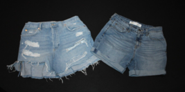 We The Free Cut &amp; Levis Jean Shorts Size 29 Blue Jean Short Lot of 2 Pair - £17.57 GBP