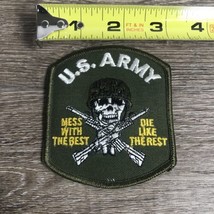 New US ARMY Badge Mess With The Best Die Like Rest Skull Cross Gun Sew Patch - £5.44 GBP