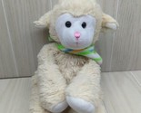 Hugfun plush sheep lamb cream white pastel striped bandana scarf green pink - $20.78