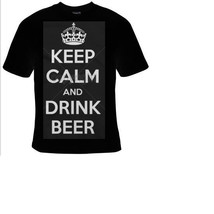 TShirts  Tee Shirts T-Shirt shirt for unisex, keep calm and drink beer,funny quo - £12.64 GBP