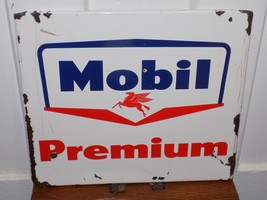 Vintage Mobil Premium Gas Pump Metal Plate - $3,229.37 MXN
