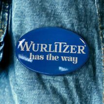 Wurlitzer Has The Way Piano Vtg 50’s Promotional Blue Button Pin Badge P... - $5.87