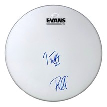 Joe Elliott Phil Collen Def Leppard Firmato 13 &quot; Flt Bianco Evans Drum T... - £267.40 GBP