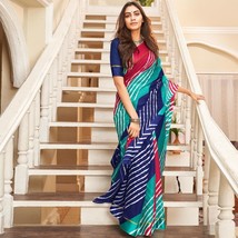 Shibori Printed Kota Doria Saree - Elegant Indian Ethnic Wear - Unique design - £47.92 GBP