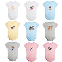 Cartoon Animal Dog Print Baby Bodysuits Newborn Rompers Infant Jumpsuits Outfits - £8.92 GBP