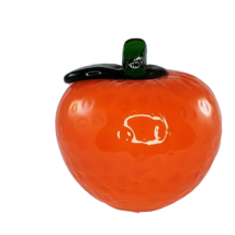 Art Glass Orange Citrus Fruit Fake Faux Home Decor Paperweight Tomato Apple - $16.24