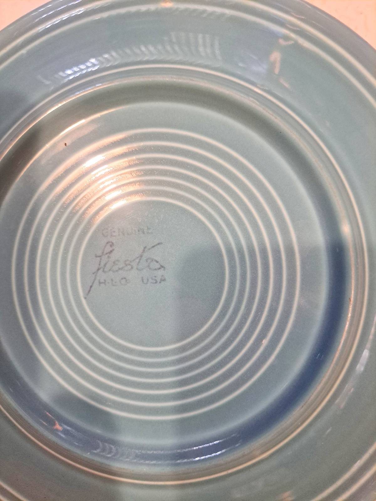 Vintage Genuine Fiesta Turquoise/Blue  Solid Heavy Dinner Plate by Homer Laughli Item image 4