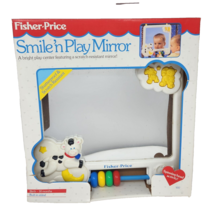 VINTAGE 1989 FISHER PRICE SMILE N PLAY MIRROR W/ ACTIVITY FOR BABY IN BO... - $61.75