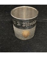 Vintage Only A Thimble Full Seashell Souvenier Shot Glass Silver Tone Me... - $475.53 MXN