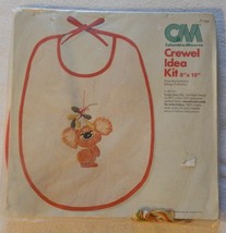Columbia Minerva Crewel Idea Kit Koala Bear Baby Bib 8"X10" 7956 Hallmark Design - $18.99