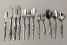 Vintage United Silver Co Stainless Japan Flatware 12 pcs Scroll Mixed Set US13 - £22.33 GBP