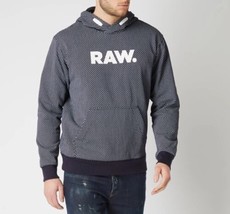 Nwot G-STAR Raw Seyal Art Hoodie Sweatshirt Men Navy Blue Center Logo Marine Xl - $53.22