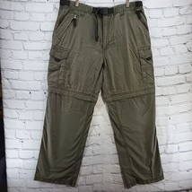 BC Clothing Cargo Pants Mens Sz L Large Gray Buckle Belt Convertible Adventure  - £19.37 GBP