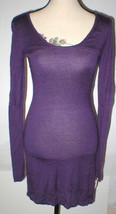 NWT $148 6 New French Connection Dress Dark Purple Womens Sexy Long Sleeves Knit - £116.75 GBP
