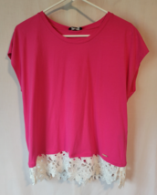 NWT NEW Tommy Hilfiger M Pink Top White Lace - $29.99